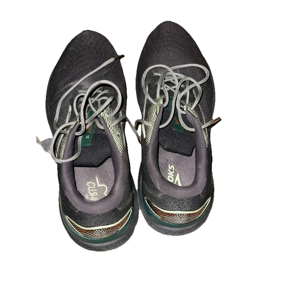Brooks Ghost 16 Blackened Pearl/June Bug/Green Sneakers Men Size 14‎ D Medium